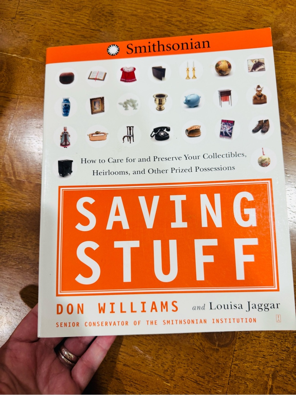 Smithsonian Saving Stuff Collectibles Care Guide Book Orange & White